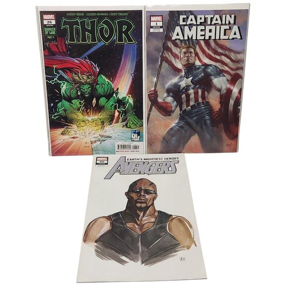 Marvel Thor #25, Captain America #1 Variant And Avengers #46 Variant NM - Picture 1 of 5